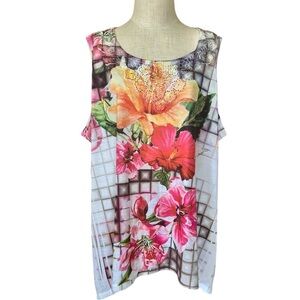Catherines 3X Colorful Tank Top Plus Size Lightweight Casual Avant Garde